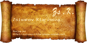 Zsivanov Klarissza névjegykártya